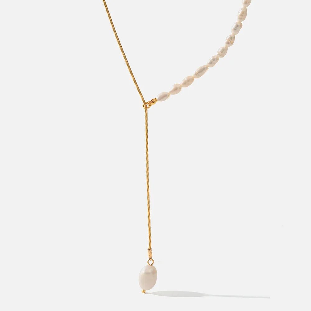 Minar Dainty Baroque Freshwater Pearl Necklace for Women 18K Gold Stainless Steel Long Tassel Asymmetric Chain Choker Necklaces
Minar Dainty Baroque Freshwater Pearl Necklace for Women 18K Gold Stainless Steel Long Tassel Asymmetric Chain Choker Necklaces