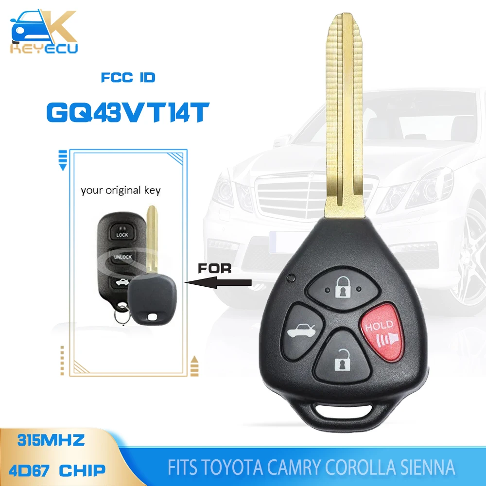 KEYECU GQ43VT14T обновленный дистанционный ключ 315 МГц 4D67 чип для Toyota Camry Corolla Sienna Solara Pontiac Vibe Matrix 2002-2008
KEYECU GQ43VT14T обновленный дистанционный ключ 315 МГц 4D67 чип для Toyota Camry Corolla Sienna Solara Pontiac Vibe Matrix 2002-2008