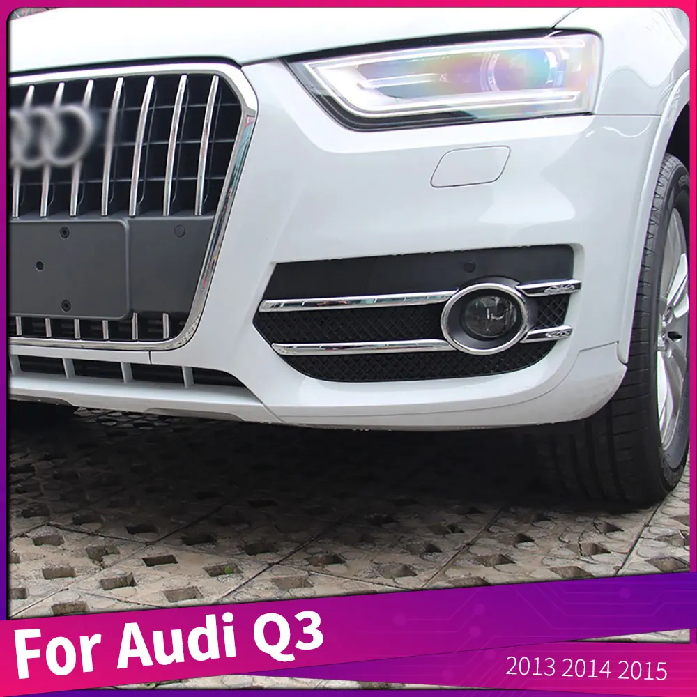 

Для Audi Q3 2013 2014 2015 ABS Хромированная Автомобильная передняя противотуманная фара рама крышка отделка наклейка