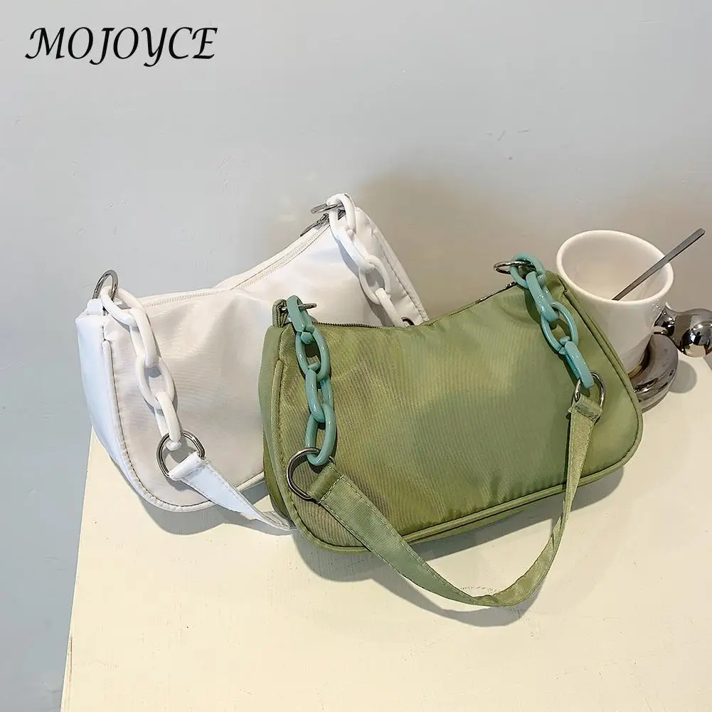 Women Underarm Bag Solid Color Nylon Chain Simple Shoulder Bag Lady Handbag Tote Women Outdoor Business Traveling
Women Underarm Bag Solid Color Nylon Chain Simple Shoulder Bag Lady Handbag Tote Women Outdoor Business Traveling