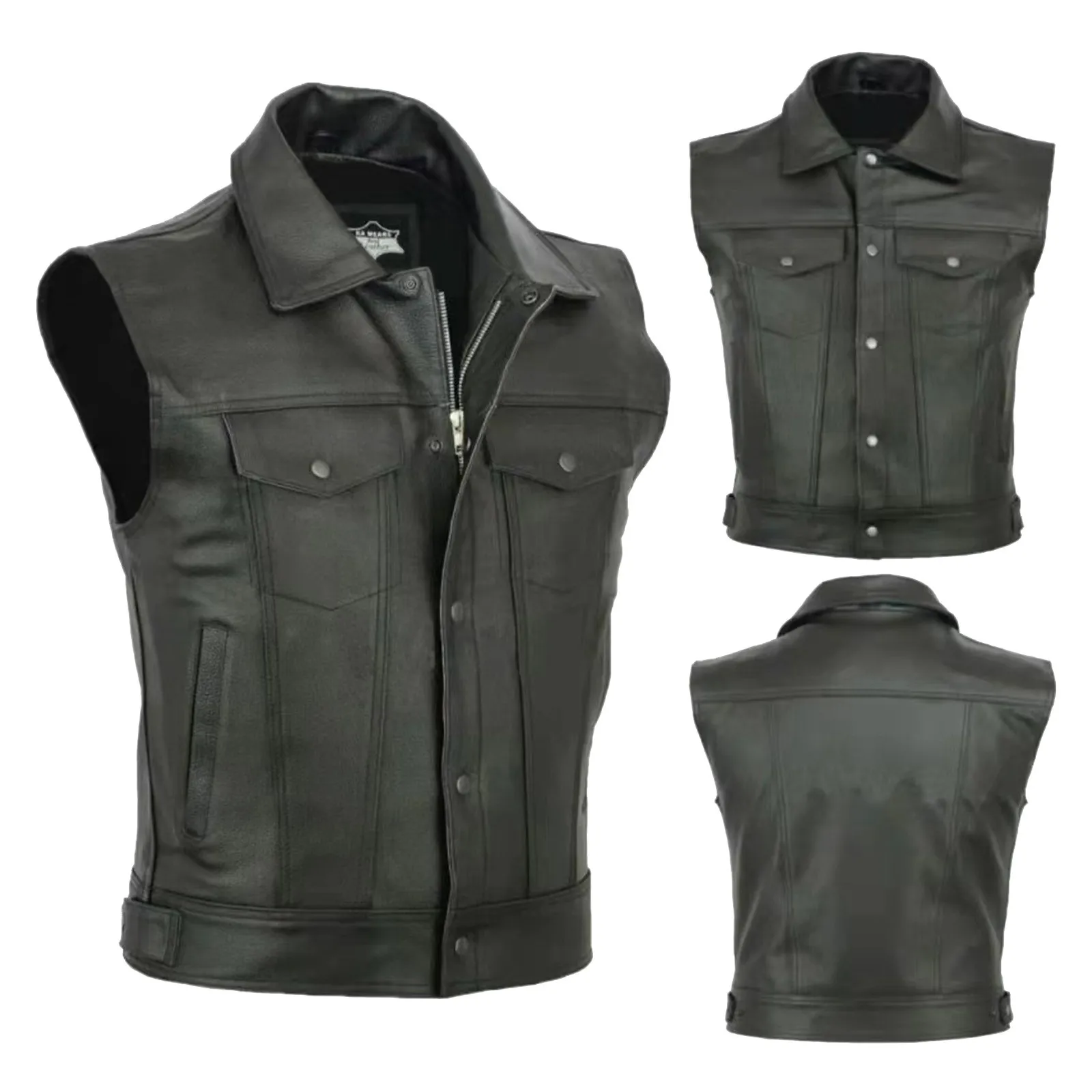 Him Gift Set Men Fashion Casual Solid Color Vest Motorcycle Fleet Punk Leather Vest Coat Vest Top Winter Coats for Men Business
Him Gift Set Men Fashion Casual Solid Color Vest Motorcycle Fleet Punk Leather Vest Coat Vest Top Winter Coats for Men Business