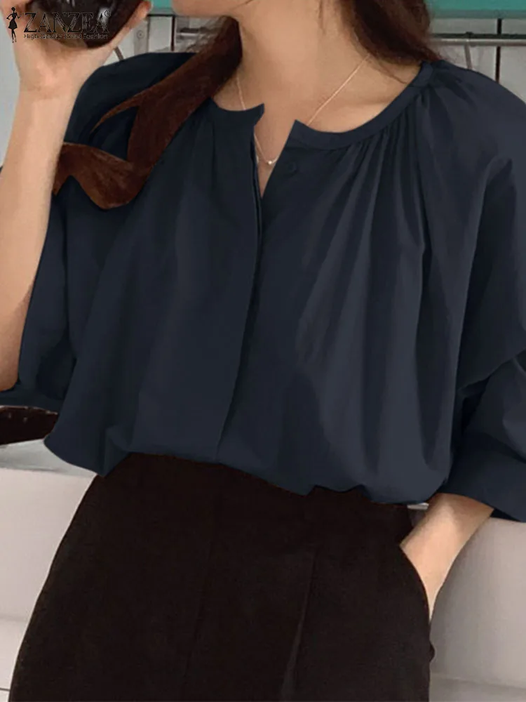 ZANZEA Woman Fashion OL Shirt Summer Half Sleeve O-Neck Solid Color Tops Female Casual Tunic Blouse Elegant Blusas Oversized
ZANZEA Woman Fashion OL Shirt Summer Half Sleeve O-Neck Solid Color Tops Female Casual Tunic Blouse Elegant Blusas Oversized