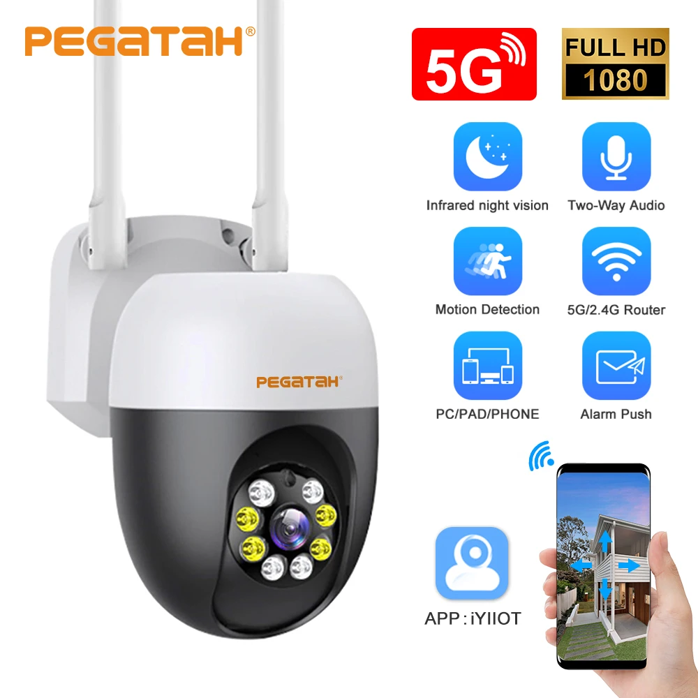 PEGATAH 5G WiFi PTZ Surveillance Camera Night Vision Wireless Home IP Camera P2P Audio 2MP CCTV Video Security WiFi Camera
PEGATAH 5G WiFi PTZ Surveillance Camera Night Vision Wireless Home IP Camera P2P Audio 2MP CCTV Video Security WiFi Camera
