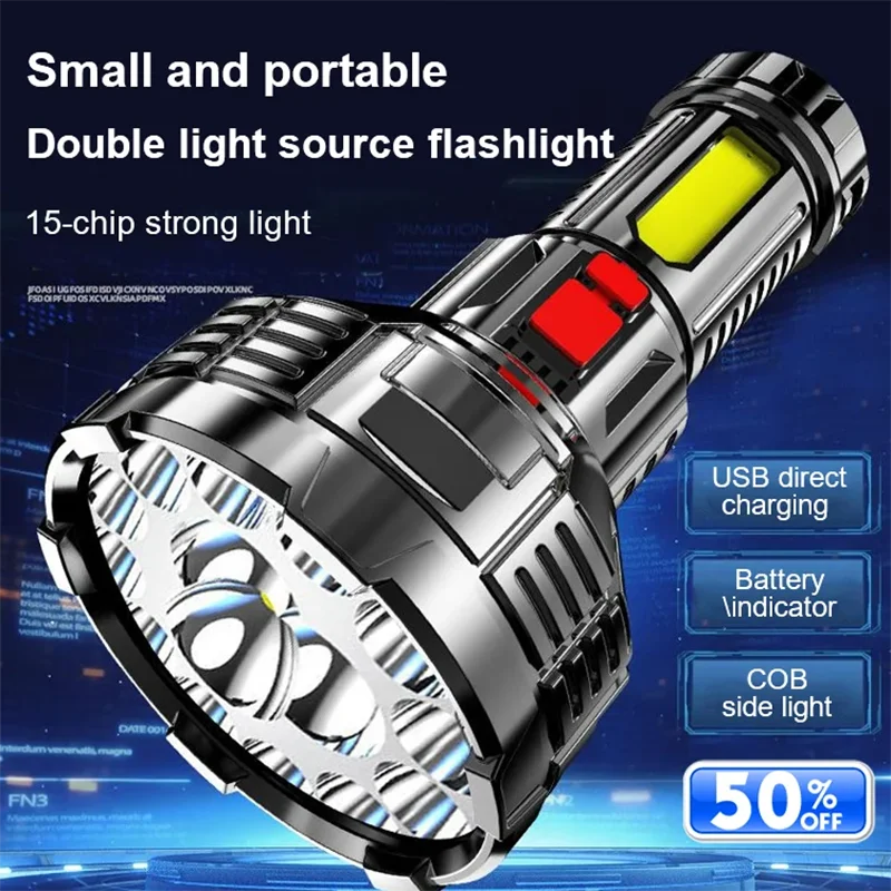 Flashlight high light rechargeable distant light portable LED xenon lamp Emergency flashlight Camping lanterna lamp
Flashlight high light rechargeable distant light portable LED xenon lamp Emergency flashlight Camping lanterna lamp