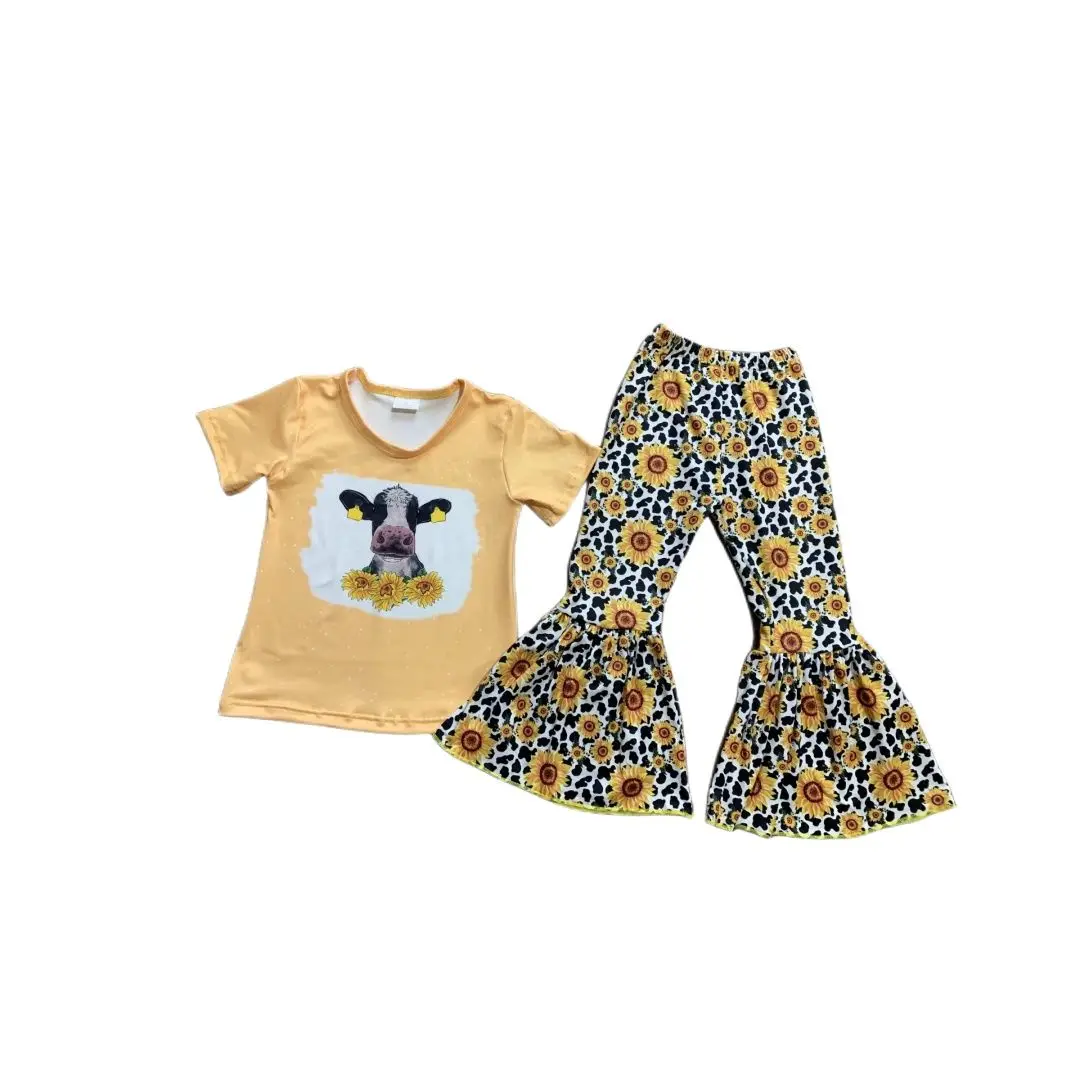 Boutique Summer Toddler Kids Baby Girls Clothes Sets Sunflower Letter Print Short Sleeve T-shirts+Flare Long Pants
Boutique Summer Toddler Kids Baby Girls Clothes Sets Sunflower Letter Print Short Sleeve T-shirts+Flare Long Pants