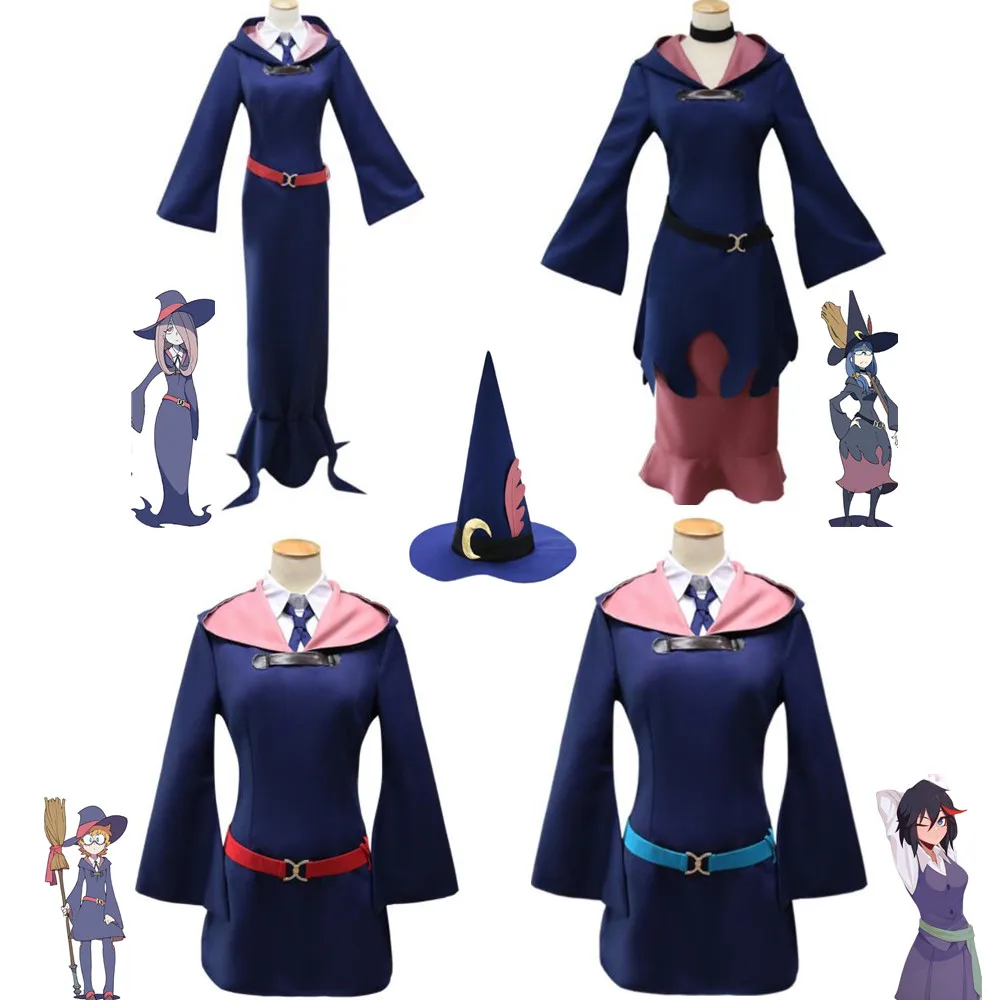 

Anime Little Witch Academia Amanda O'Neill Sucy Mambavaran Lotte Jansson Atsuko "Akko" Kagari Cosplay Costume Woman Magic Skirt