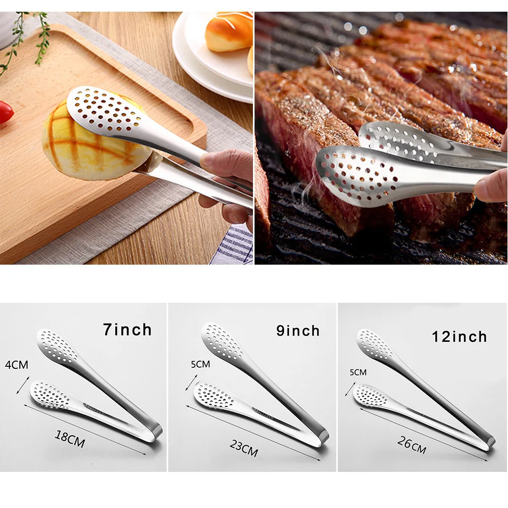 Serving Food Tongs Heavy Duty BBQ Non-stick Restaurant Salad Tongs Silver Kitchen tool Stainless Steel Practical
Serving Food Tongs Heavy Duty BBQ Non-stick Restaurant Salad Tongs Silver Kitchen tool Stainless Steel Practical
