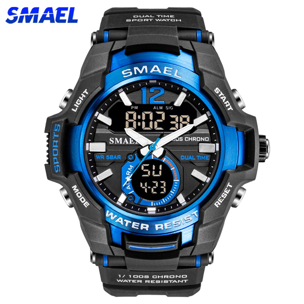 SMAEL Men Watches Fashion Sport Super Cool Quartz LED Digital Watch 50M Waterproof Wristwatch Men's Military Army Clock Male 
SMAEL Men Watches Fashion Sport Super Cool Quartz LED Digital Watch 50M Waterproof Wristwatch Men's Military Army Clock Male