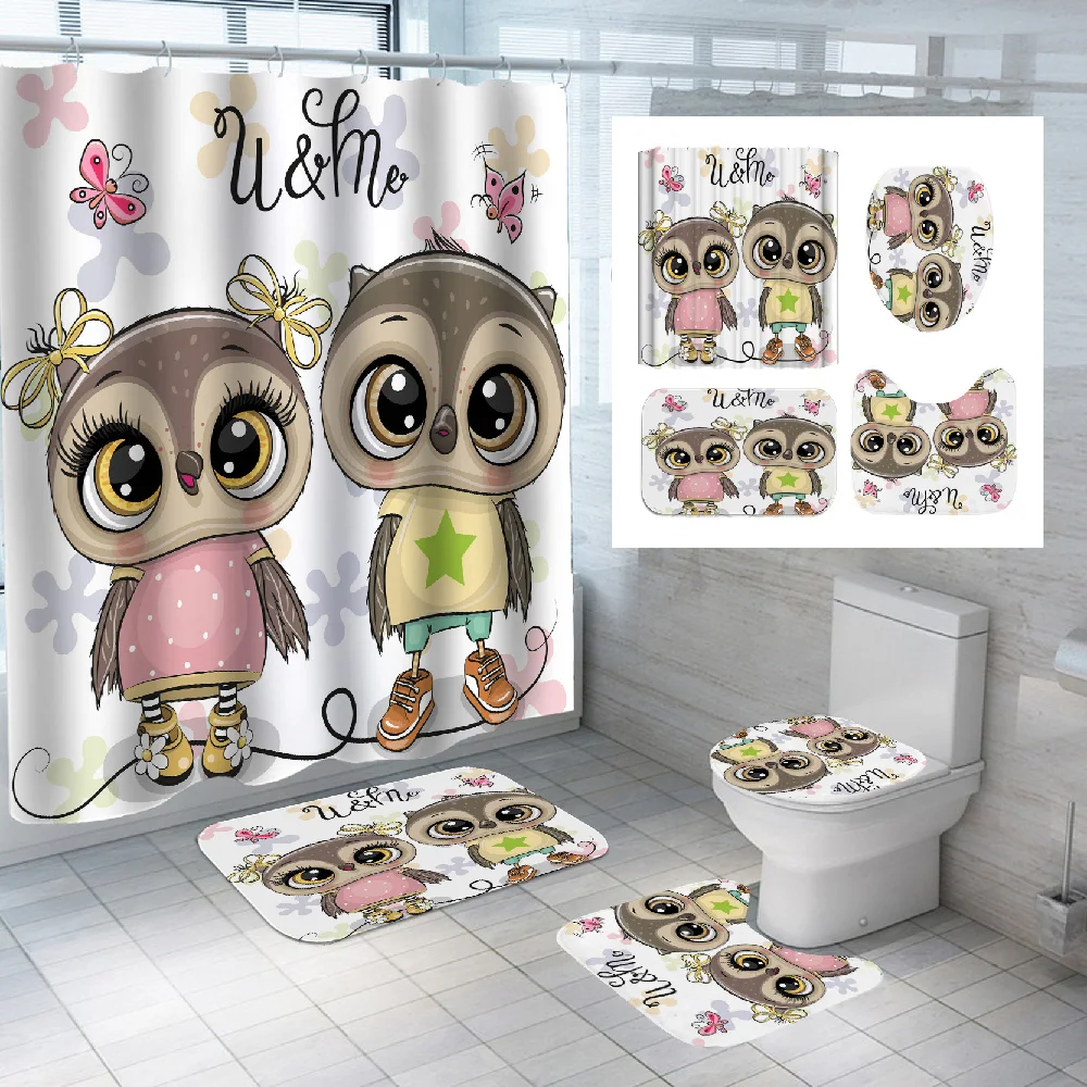 Starblue-Hgs, Cartoon Owl Shower Curtain Bathroom Decorative Bathtub Carpet Waterproof 180cm Shower Curtain Toilet Cover Mat
Starblue-Hgs, Cartoon Owl Shower Curtain Bathroom Decorative Bathtub Carpet Waterproof 180cm Shower Curtain Toilet Cover Mat