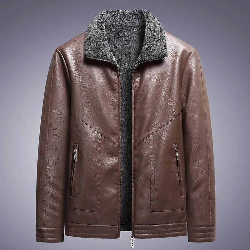 2023 Men's New Winter Fleece Warm Leather Jacket Plus Velvet Thick Warm Casual Jacket Plus Size Lapel Fur Collar Leather Jacket
2023 Men's New Winter Fleece Warm Leather Jacket Plus Velvet Thick Warm Casual Jacket Plus Size Lapel Fur Collar Leather Jacket
