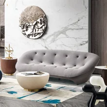 Simple Nordic space, short sofa, living room, small family, comfortable sofa, creative fabric sofa