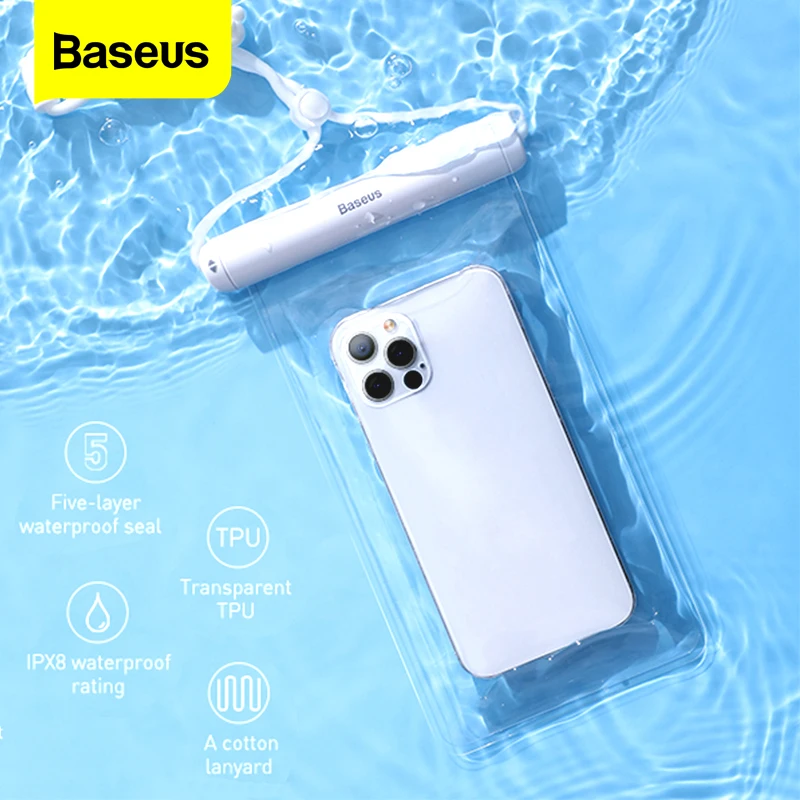 Водонепроницаемый чехол Baseus для телефона iPhone 13 Pro Max IPX8, водонепроницаемый чехол для телефона Samsung, Xiaomi Poco, универсальный чехол для плавания
Водонепроницаемый чехол Baseus для телефона iPhone 13 Pro Max IPX8, водонепроницаемый чехол для телефона Samsung, Xiaomi Poco, универсальный чехол для плавания