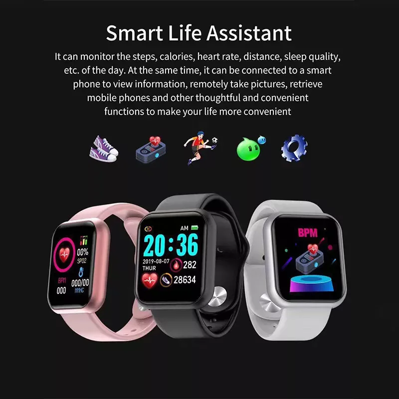 New Y68 Smart Wristbands Sport Fitness Pedometer Color Screen Walk Step Counter Children Men Women Smart Bracelets Sport Watches
New Y68 Smart Wristbands Sport Fitness Pedometer Color Screen Walk Step Counter Children Men Women Smart Bracelets Sport Watches