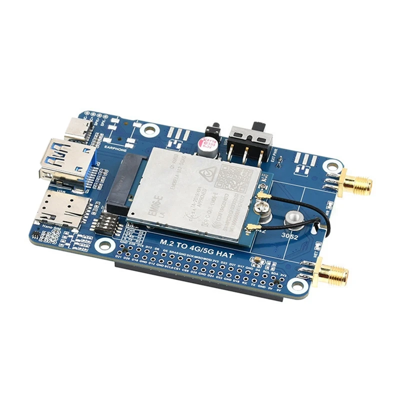 M.2 To 4G/5G HAT For Raspberry Pi LTE Cat 6 Communication Expansion Board Supports LTE-A /UMTS/HSPA (+) Network Systems
M.2 To 4G/5G HAT For Raspberry Pi LTE Cat 6 Communication Expansion Board Supports LTE-A /UMTS/HSPA (+) Network Systems
