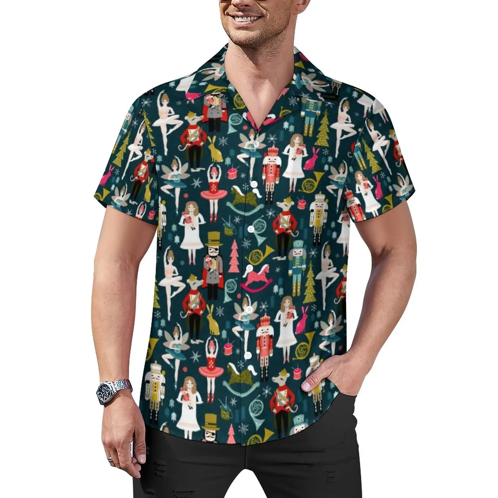 Nutcracker Ballet Blouses Male Cute Soldier Print Casual Shirts Hawaiian Short Sleeve Design Fashion Oversized Beach Shirt Gift
Nutcracker Ballet Blouses Male Cute Soldier Print Casual Shirts Hawaiian Short Sleeve Design Fashion Oversized Beach Shirt Gift