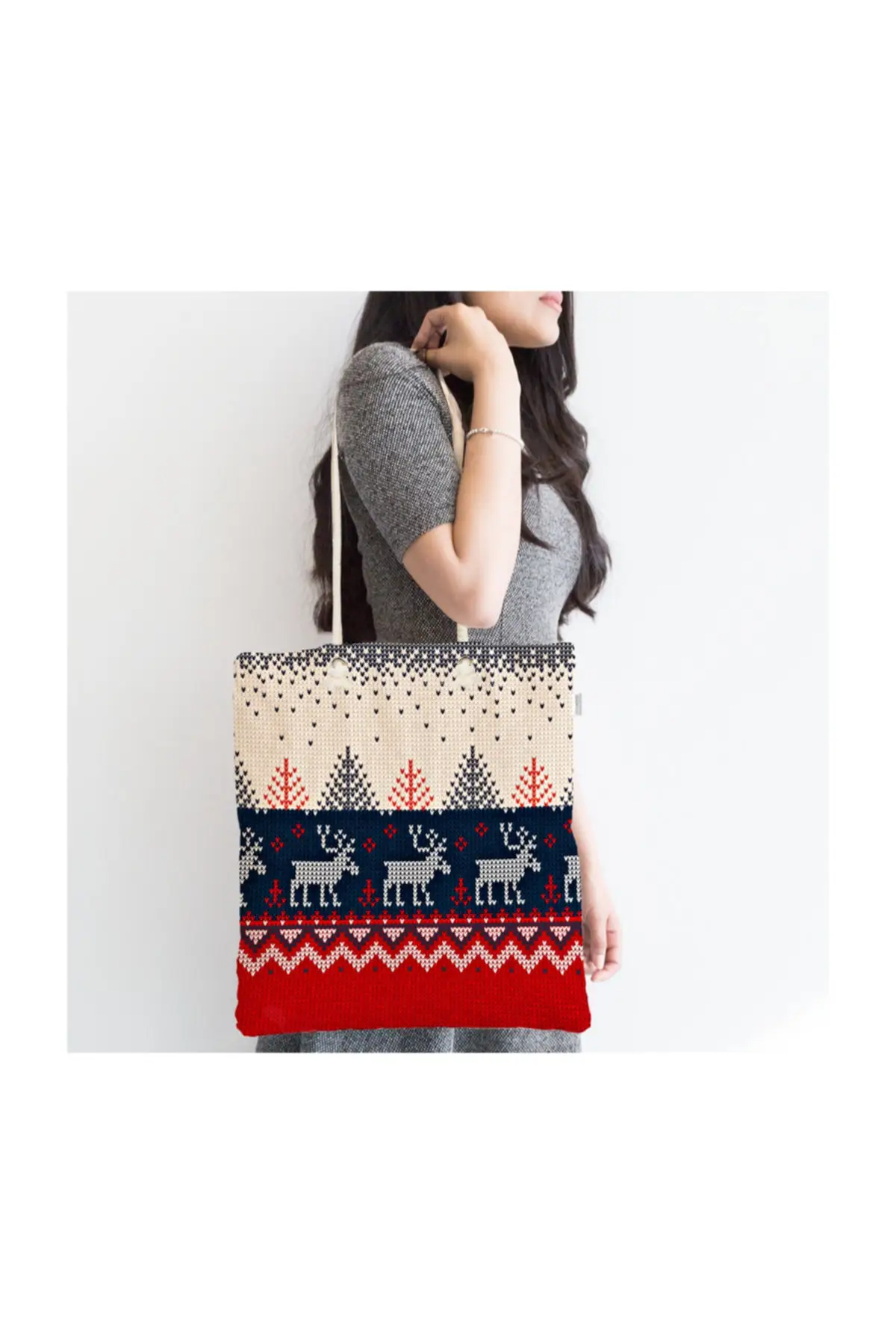 Women Beach Bag Cross-Stitch Pattern Christmas Theme Digital Printed Zipper Fabric Tote Bag Summer Shopping Bags
Women Beach Bag Cross-Stitch Pattern Christmas Theme Digital Printed Zipper Fabric Tote Bag Summer Shopping Bags