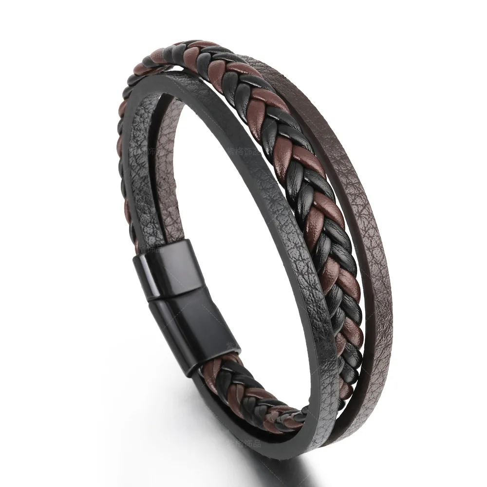 Charmsmic Vintage Tone Mens Brown Leather Bracelet & Bangles Alloy Magnetic Clasp Simple Design Multilayer Hand Jewelry
Charmsmic Vintage Tone Mens Brown Leather Bracelet & Bangles Alloy Magnetic Clasp Simple Design Multilayer Hand Jewelry