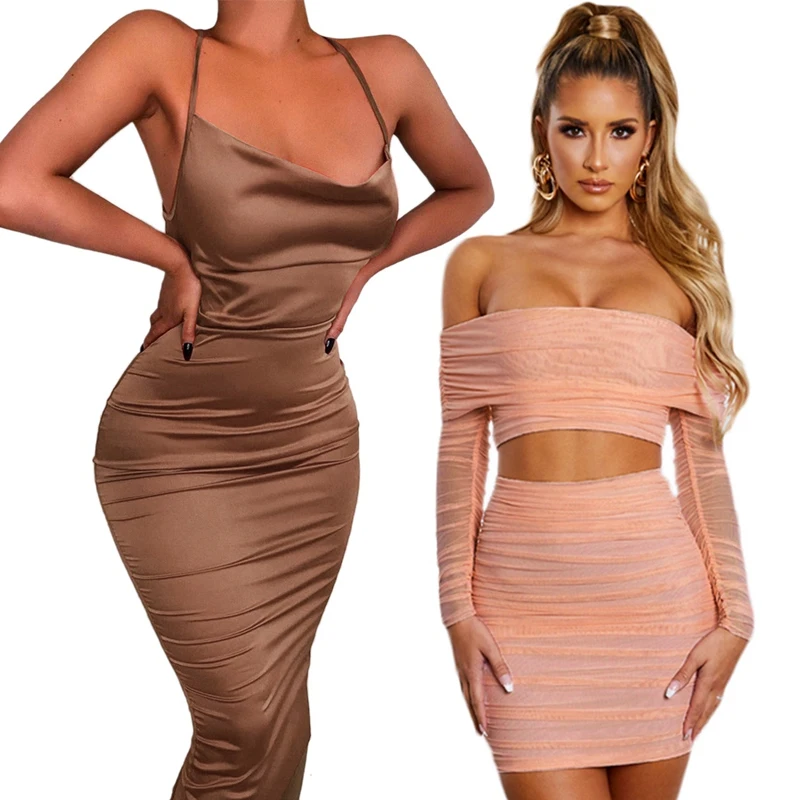 NEW-Women Neon Satin Lace Up Sleeveless Backless Long Dress S Brown & Off Shoulder Sexy 2 Piece Set Crop Top And Skirt S
NEW-Women Neon Satin Lace Up Sleeveless Backless Long Dress S Brown & Off Shoulder Sexy 2 Piece Set Crop Top And Skirt S