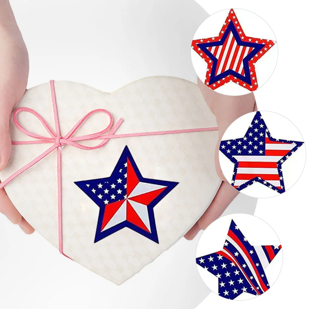 

1 Roll 4th of July Gift Package Decal Patriotic Party Sticker Stickers For Scrapbooking