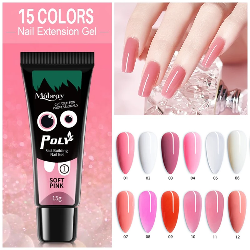 Mobray 15ML Glitter Poly Nail Gel for Extension Clear Pink Smiling Face Crystal Polygels UV Nail Building Gel Manicure Tools
Mobray 15ML Glitter Poly Nail Gel for Extension Clear Pink Smiling Face Crystal Polygels UV Nail Building Gel Manicure Tools