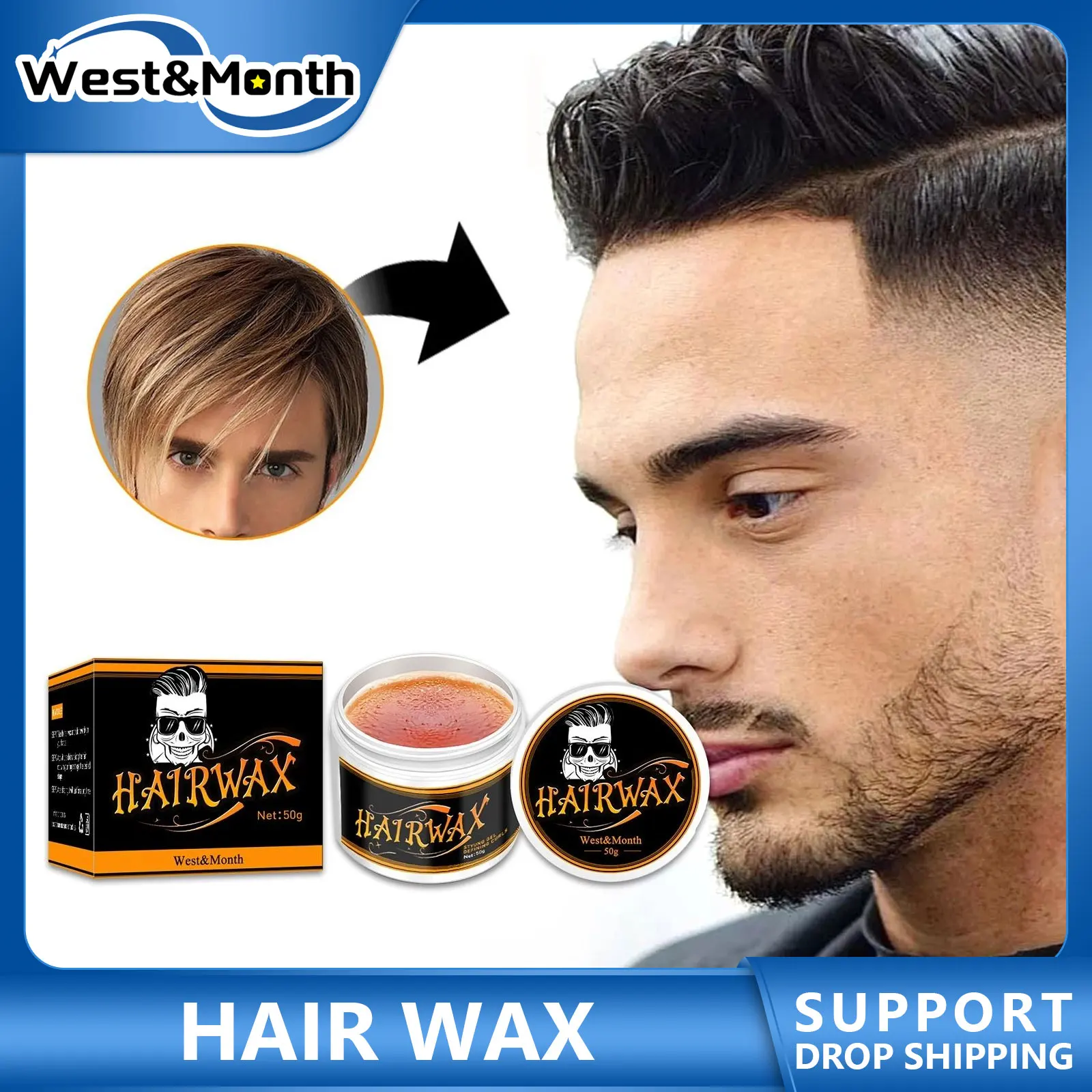 Men's Hair Styling Wax Professional Natural Fluffy Styling Cream Curly Hair Fragrant Hairstyle Not Greasy Lasting Styling 50g 
Men's Hair Styling Wax Professional Natural Fluffy Styling Cream Curly Hair Fragrant Hairstyle Not Greasy Lasting Styling 50g