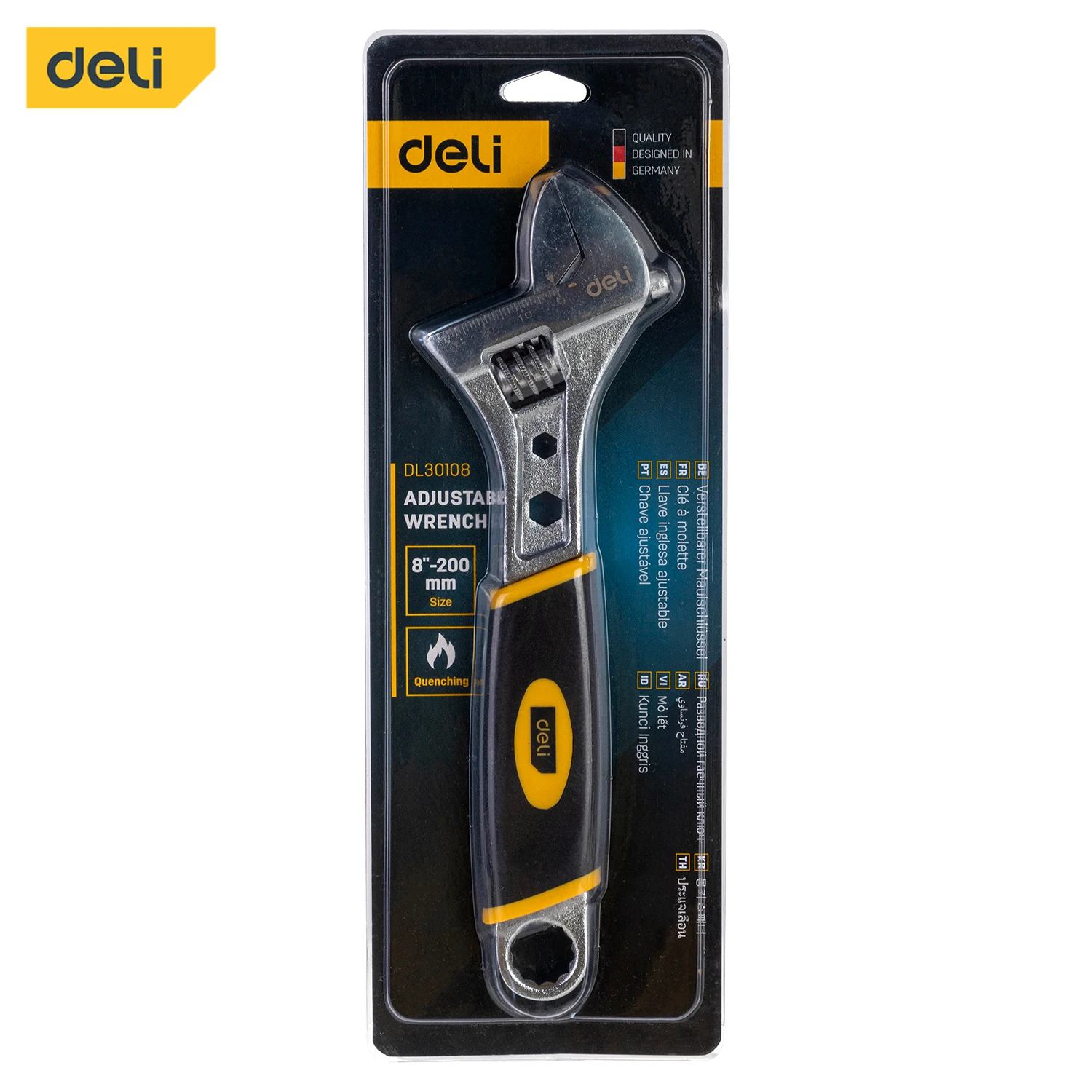 8 InchesAdjustable Laser-etched scale Wrench Plastic HandleStainless Steel Deli Universal Spanner Hand Tools
8 InchesAdjustable Laser-etched scale Wrench Plastic HandleStainless Steel Deli Universal Spanner Hand Tools