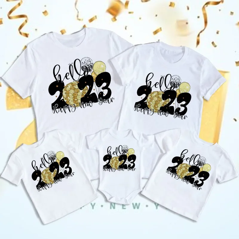 Hello 2023 Family Matching Outfits T-shirt New Year Party Dad Mom and Daughter Son T Shirts Tops Baby Romper Family Look Clothes
Hello 2023 Family Matching Outfits T-shirt New Year Party Dad Mom and Daughter Son T Shirts Tops Baby Romper Family Look Clothes