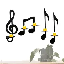 Music Note Candle Holder 4 Pcs Iron Candle Holder Decorations Music Note Candlestick Music Symbol For Bedroom Living Room Stair