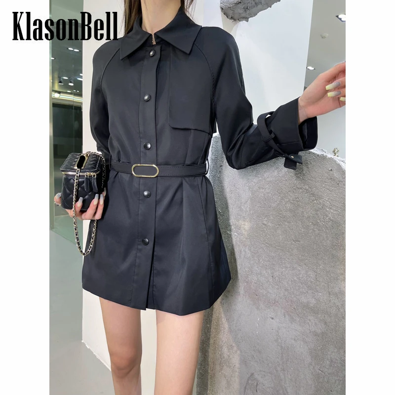 10.11 KlasonBell Fashion With Belt Single Breasted Long Sleeve Solid Color Midi Trench Coat Women
10.11 KlasonBell Fashion With Belt Single Breasted Long Sleeve Solid Color Midi Trench Coat Women