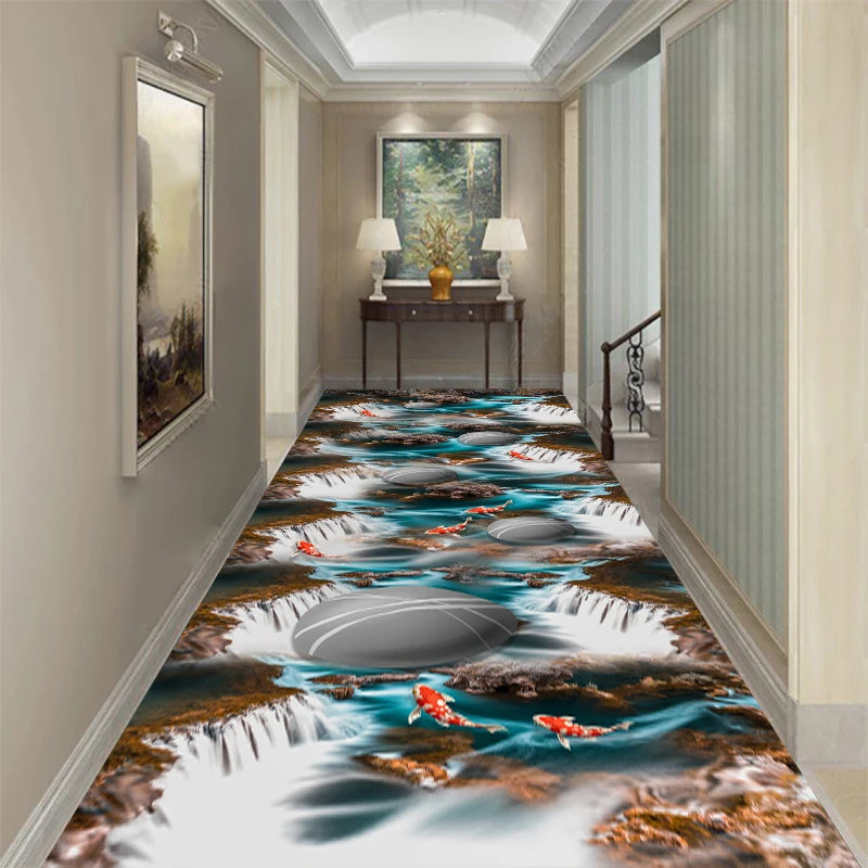 

3D Carpet Living Room Carp Playing Long Corridor Mat Carpets Bedroom Kitchen Rugs Kids Playing Floor Area Rug Indoor Doormat