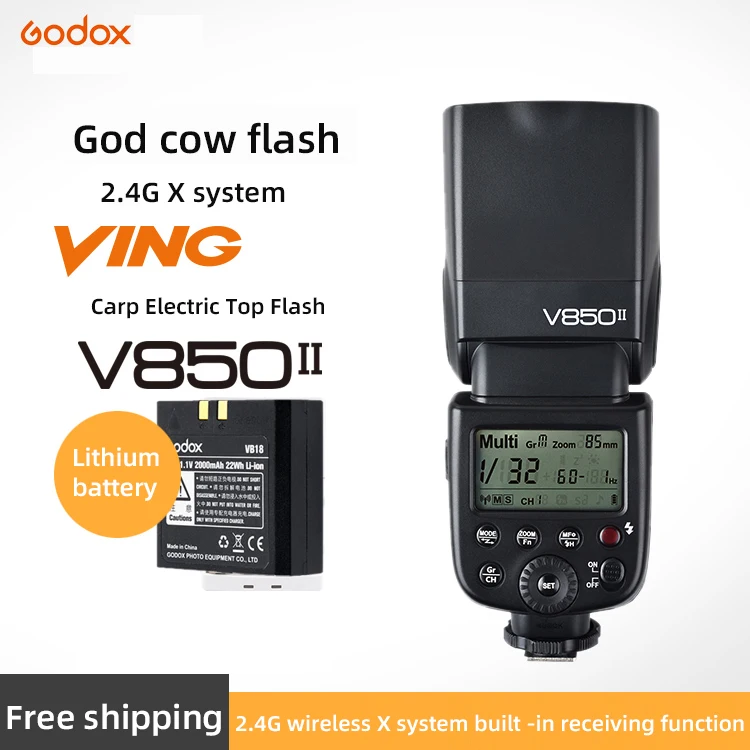 Godox V850II GN60 Built-in 2.4G Wireless X System 1/8000s HSS For Camera Flash for Fujifilm Canon Nikon Pentax Olympas
Godox V850II GN60 Built-in 2.4G Wireless X System 1/8000s HSS For Camera Flash for Fujifilm Canon Nikon Pentax Olympas