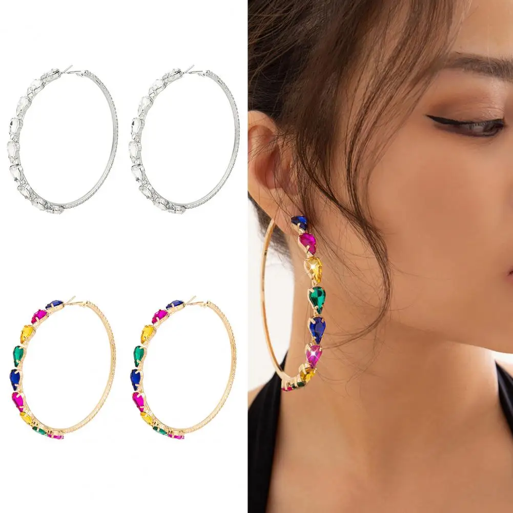 Charming Women Earrings Round Shape Bright Luster Faux Crystal Large Hoop Earrings Nickel Free Round Earrings Fashion Jewelry
Charming Women Earrings Round Shape Bright Luster Faux Crystal Large Hoop Earrings Nickel Free Round Earrings Fashion Jewelry