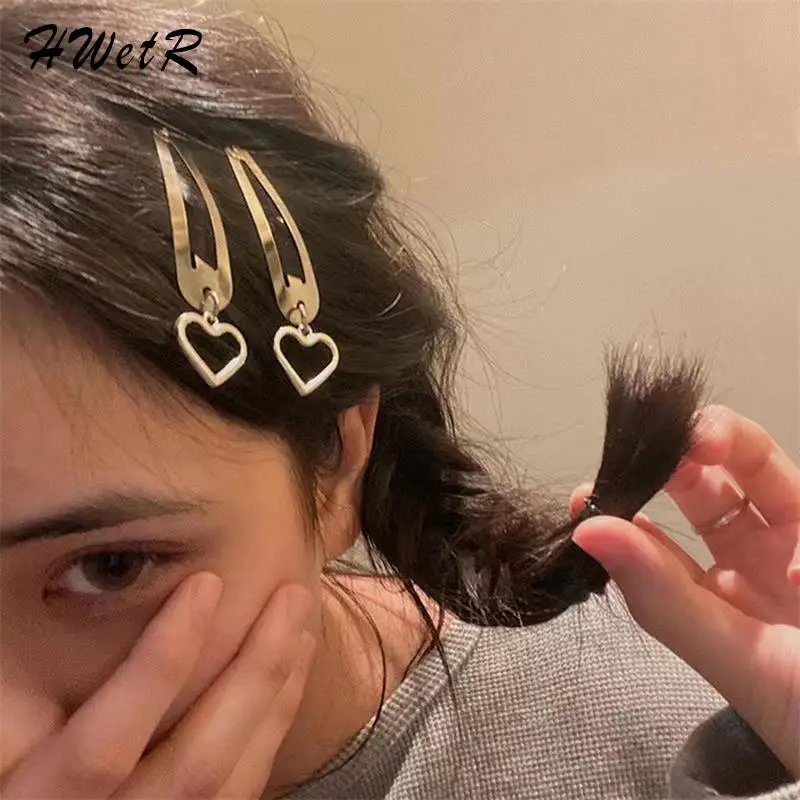 

Креативная модная заколка для волос в стиле панк, серебряный металлический зажим с краями, крест, любовь, цепочка, заколки для волос с одним словом, женский головной Убор