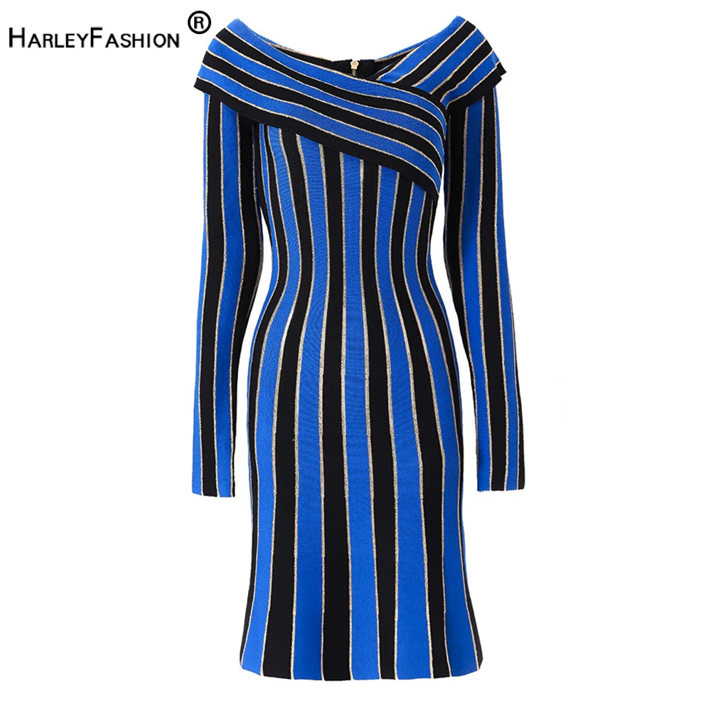 Великолепное женское сексуальное платье с вырезом лодочкой в классическую синюю полоску с золотой нитью, женское вечерние качественное трикотажное платье трапециевидной формы
Великолепное женское сексуальное платье с вырезом лодочкой в классическую синюю полоску с золотой нитью, женское вечерние качественное трикотажное платье трапециевидной формы