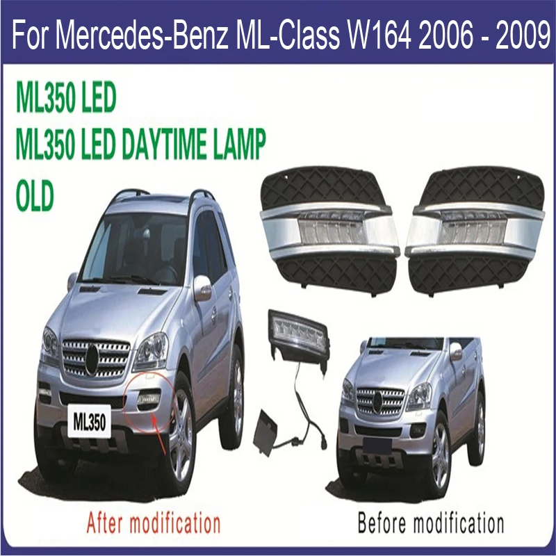 Светодиодные дневные ходовые огни Mercedes-Benz ML-Class W164 2006-2009, модифицированные противотуманные фары, автомобильные аксессуары, 2 шт.
Светодиодные дневные ходовые огни Mercedes-Benz ML-Class W164 2006-2009, модифицированные противотуманные фары, автомобильные аксессуары, 2 шт.