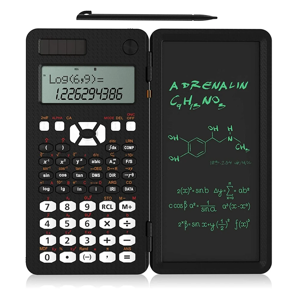 

Scientific Calculators with Writing Tablet,Solar Energy LCD Science Calculator Notepad with 349 Function, for Students