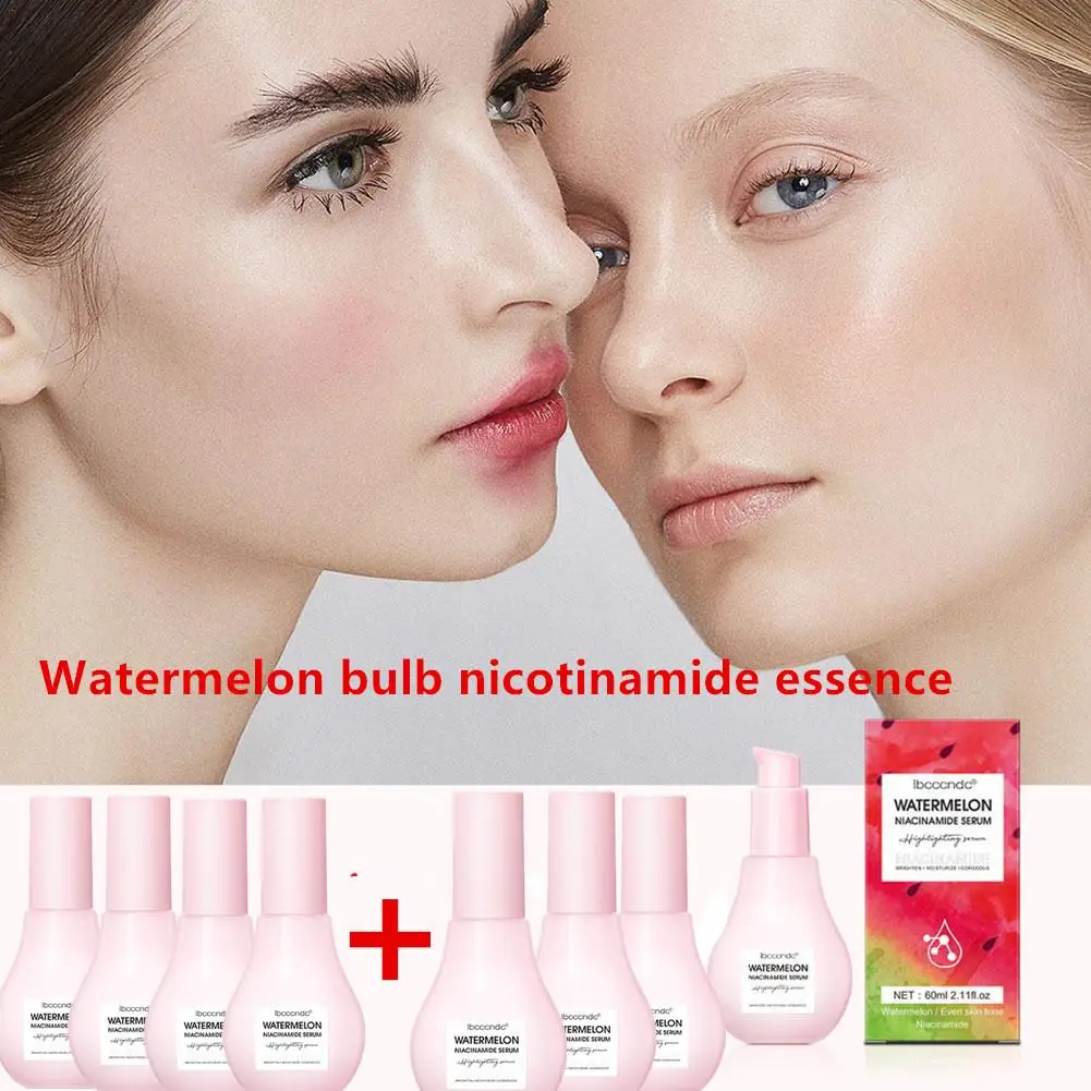 

New Watermelon Bulb Nicotinamide Essence Drops Hydrating Serum Lightweight Facial Serum Liquid Highlighter 60ml