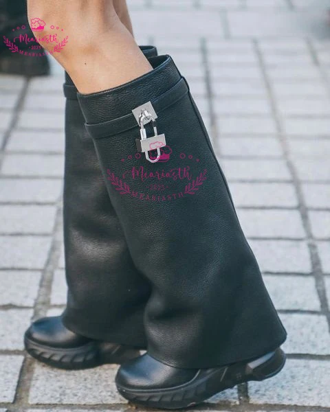 Women's New Round Toe Thick Bottom Round Toe Skirt Shark Long Sleeve Wedge Heel High Metal Buckle Large Sleeve Knee Length Boots
Women's New Round Toe Thick Bottom Round Toe Skirt Shark Long Sleeve Wedge Heel High Metal Buckle Large Sleeve Knee Length Boots