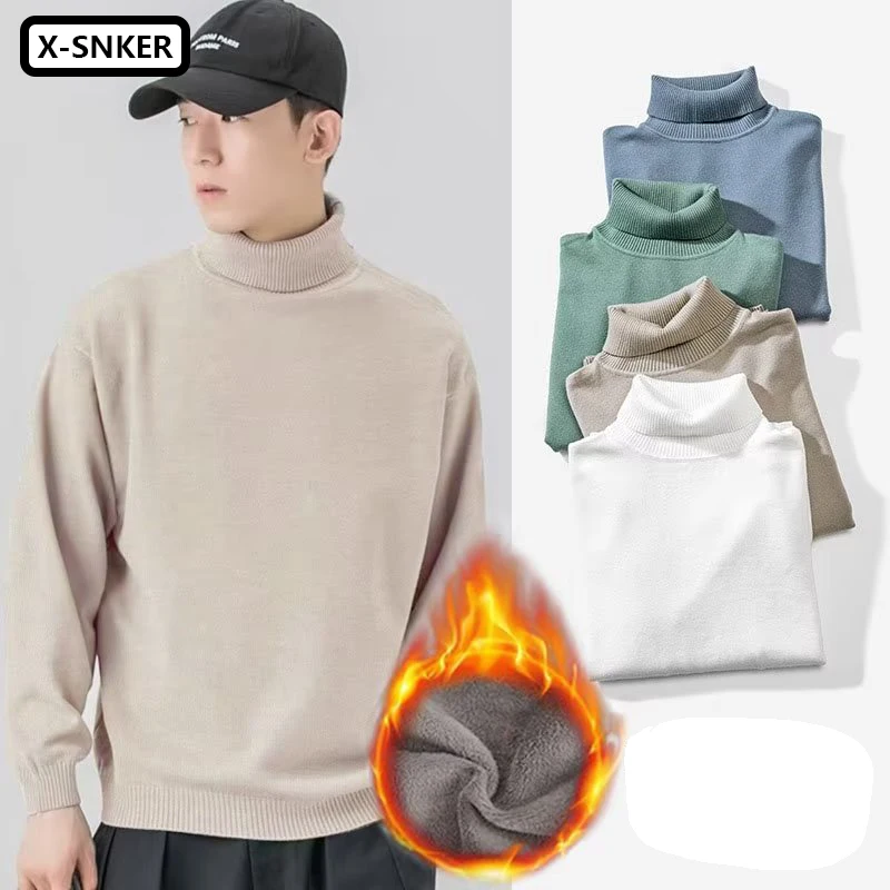 Winter Men's Turtleneck Sweater Men's Knitting Rollneck Knitted Sweater Warm Men High Collar Pullover Fit Casual Sweater
Winter Men's Turtleneck Sweater Men's Knitting Rollneck Knitted Sweater Warm Men High Collar Pullover Fit Casual Sweater