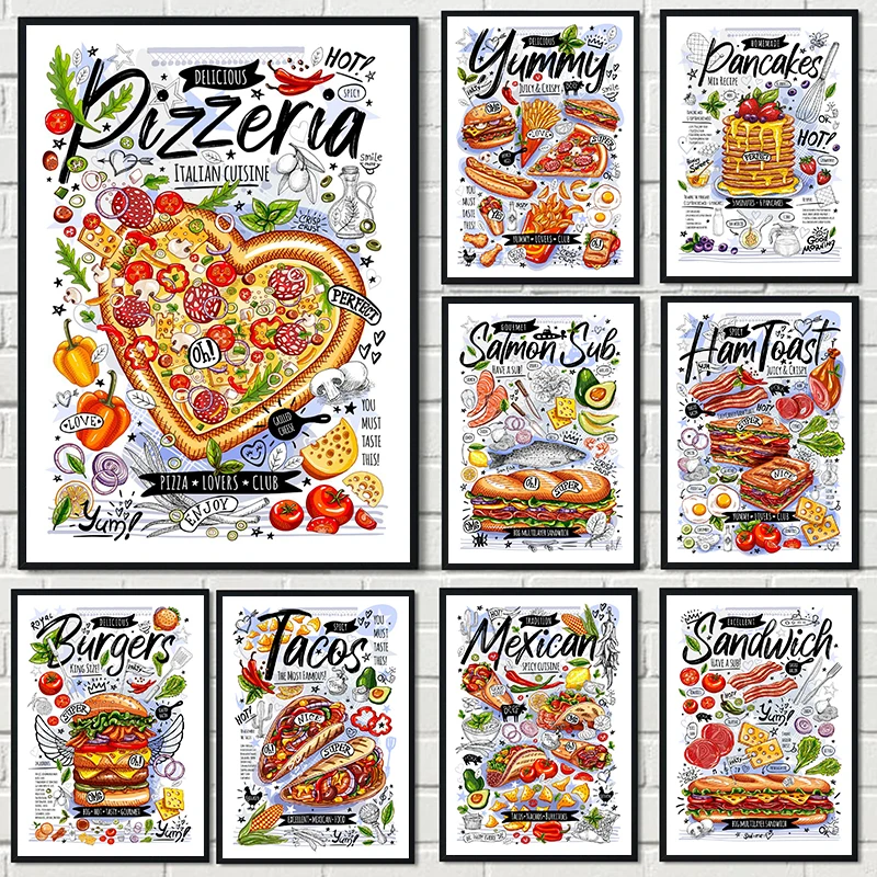 Abstract Kitchen Food Fries Burger Pizza Canvas Painting Posters and Prints Kitchen Wall Art Pictures for Living Room Cuadros
Abstract Kitchen Food Fries Burger Pizza Canvas Painting Posters and Prints Kitchen Wall Art Pictures for Living Room Cuadros