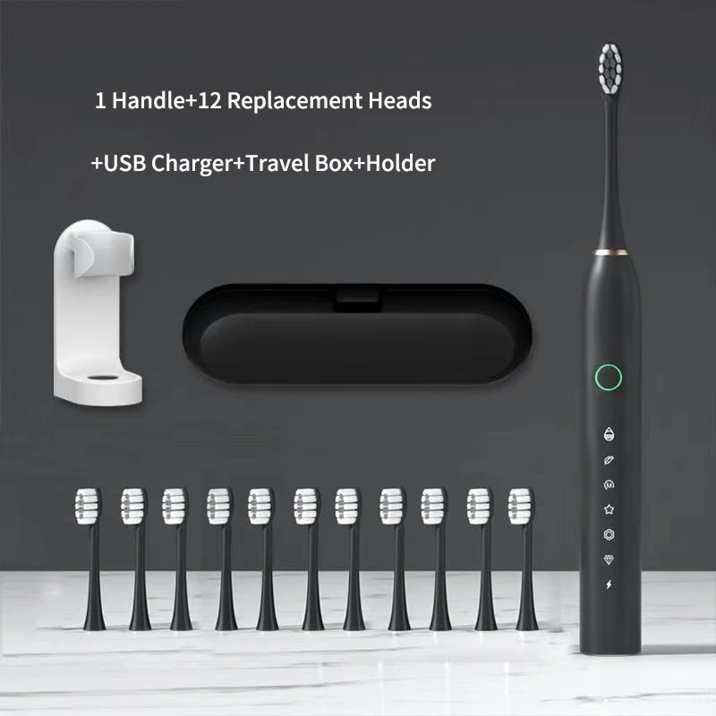 Electric Toothbrush Rechargeable for Adult Child Ultrasonic Sonic Tooth Brush 6-Speed Electronic Teeth Whitening Soft Brush Head
Electric Toothbrush Rechargeable for Adult Child Ultrasonic Sonic Tooth Brush 6-Speed Electronic Teeth Whitening Soft Brush Head