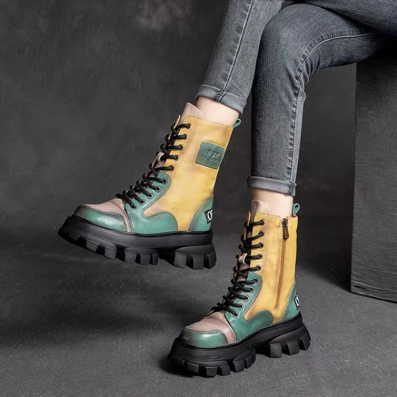 Brand Design Genuine Leather Mixed Colors Shoes Women Boots 2022 New Autumn Winter Round Toe Retro Leisure Ankle Boots
Brand Design Genuine Leather Mixed Colors Shoes Women Boots 2022 New Autumn Winter Round Toe Retro Leisure Ankle Boots