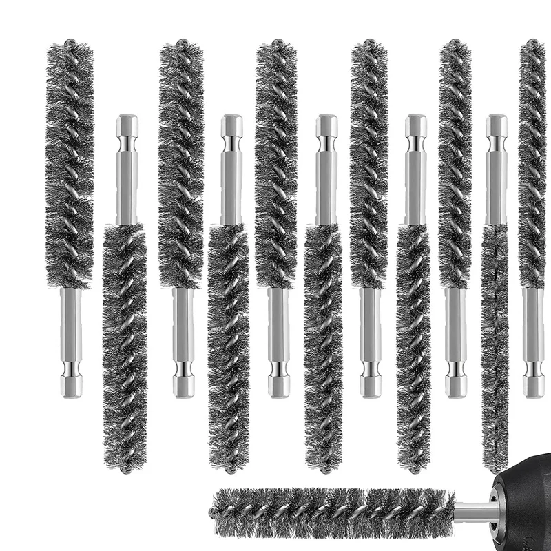 Stainless Steel Bore Brush Stainless Steel Bristles Wire Brush For Power Drill With Hex Shank Handle 12 Pcs
Stainless Steel Bore Brush Stainless Steel Bristles Wire Brush For Power Drill With Hex Shank Handle 12 Pcs