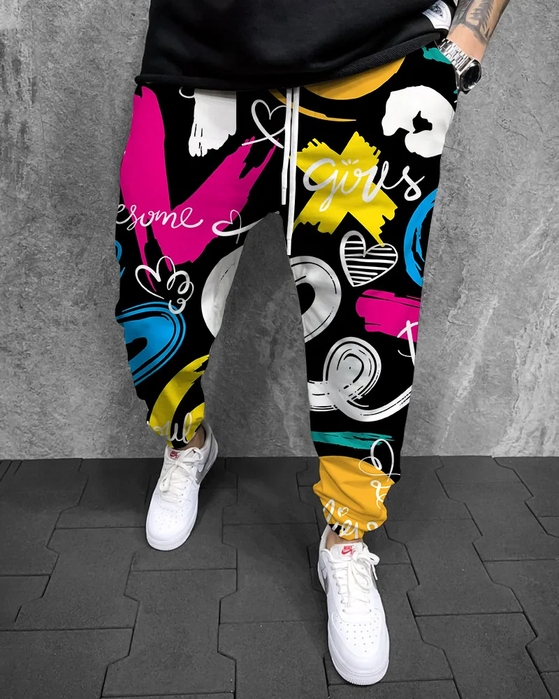 

Colorful Graffiti 3D Printed Casual Pants Men Sportwear Joggers Long Pants Men's Outdoor Sweatpants Male Hip Hop New Trousers