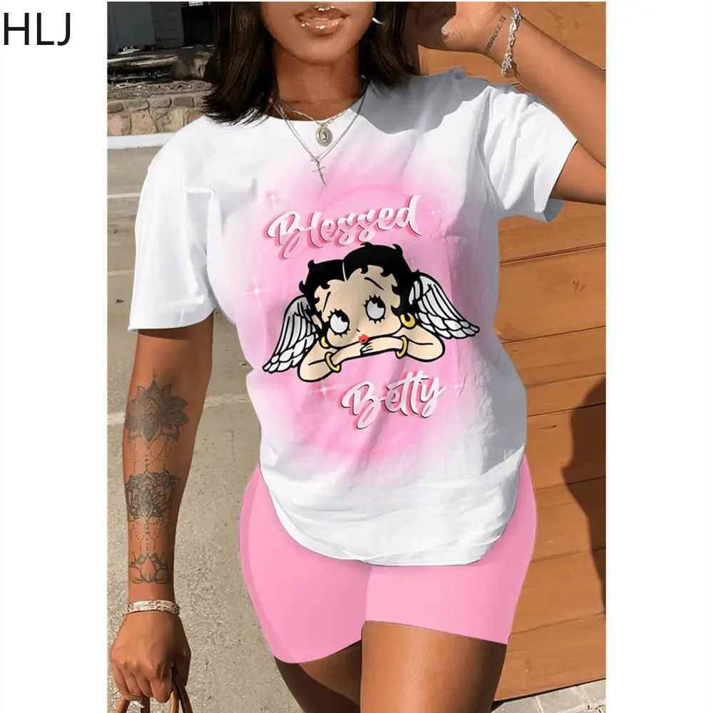 HLJ Casual Letter Pattern Print Streetwear Women Round Neck Tshirt + Biker Shorts Two Piece Sets Summer Matching 2pcs Tracksuits
HLJ Casual Letter Pattern Print Streetwear Women Round Neck Tshirt + Biker Shorts Two Piece Sets Summer Matching 2pcs Tracksuits