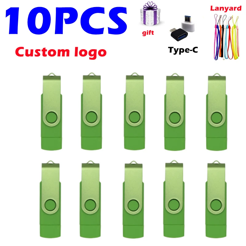 10PCS/LOT Custom Logo OTG for Mobile Phone/computer Type-c Drive 4gb 8gb 16gb 32gb 64gb Speed Rotation Usb Pendrive As Gift
10PCS/LOT Custom Logo OTG for Mobile Phone/computer Type-c Drive 4gb 8gb 16gb 32gb 64gb Speed Rotation Usb Pendrive As Gift