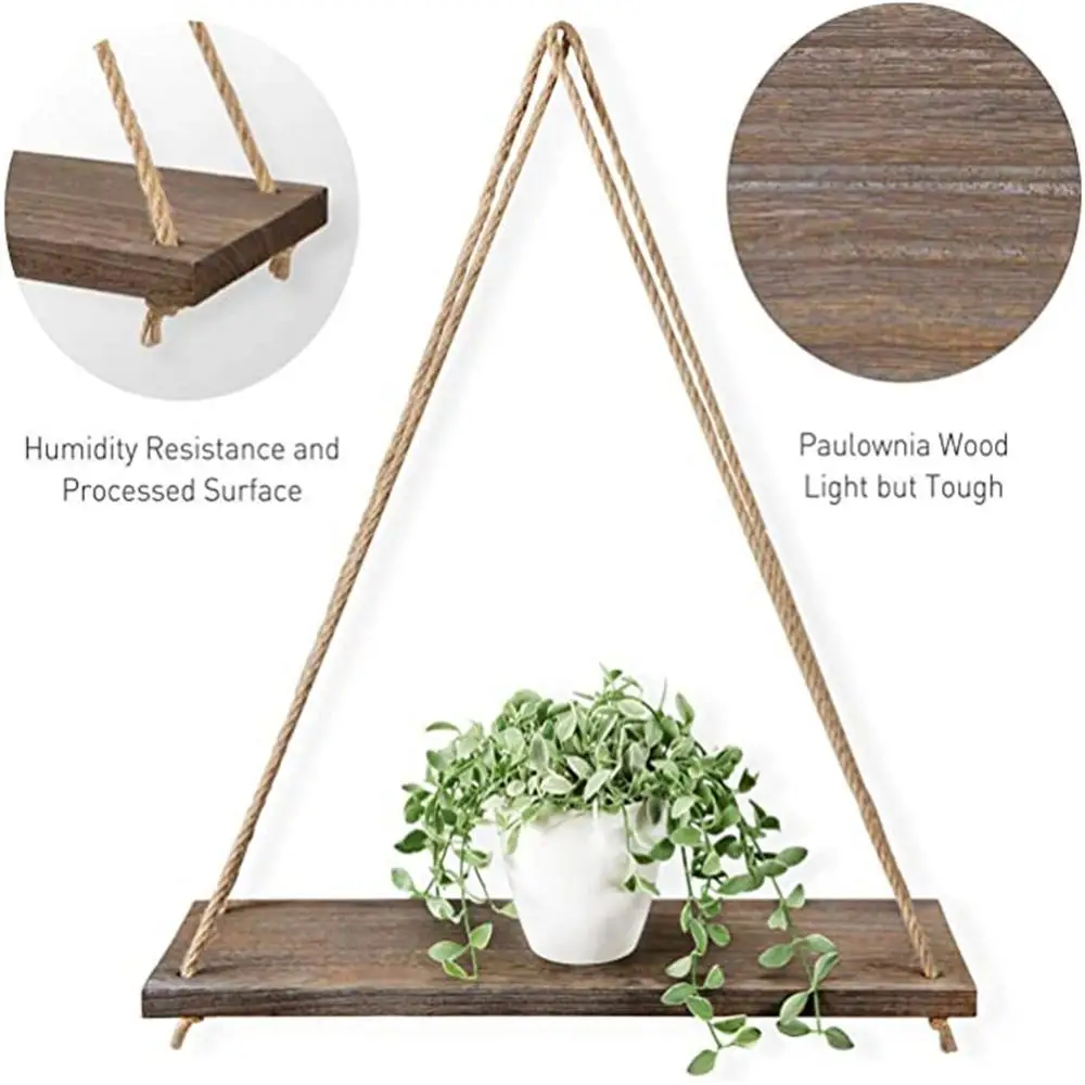 Premium Wood Swing Hanging Rope Wall Mounted Floating Shelves Plant Flower Pot Indoor Outdoor Decoration Simple Designjavascript 
Premium Wood Swing Hanging Rope Wall Mounted Floating Shelves Plant Flower Pot Indoor Outdoor Decoration Simple Designjavascript