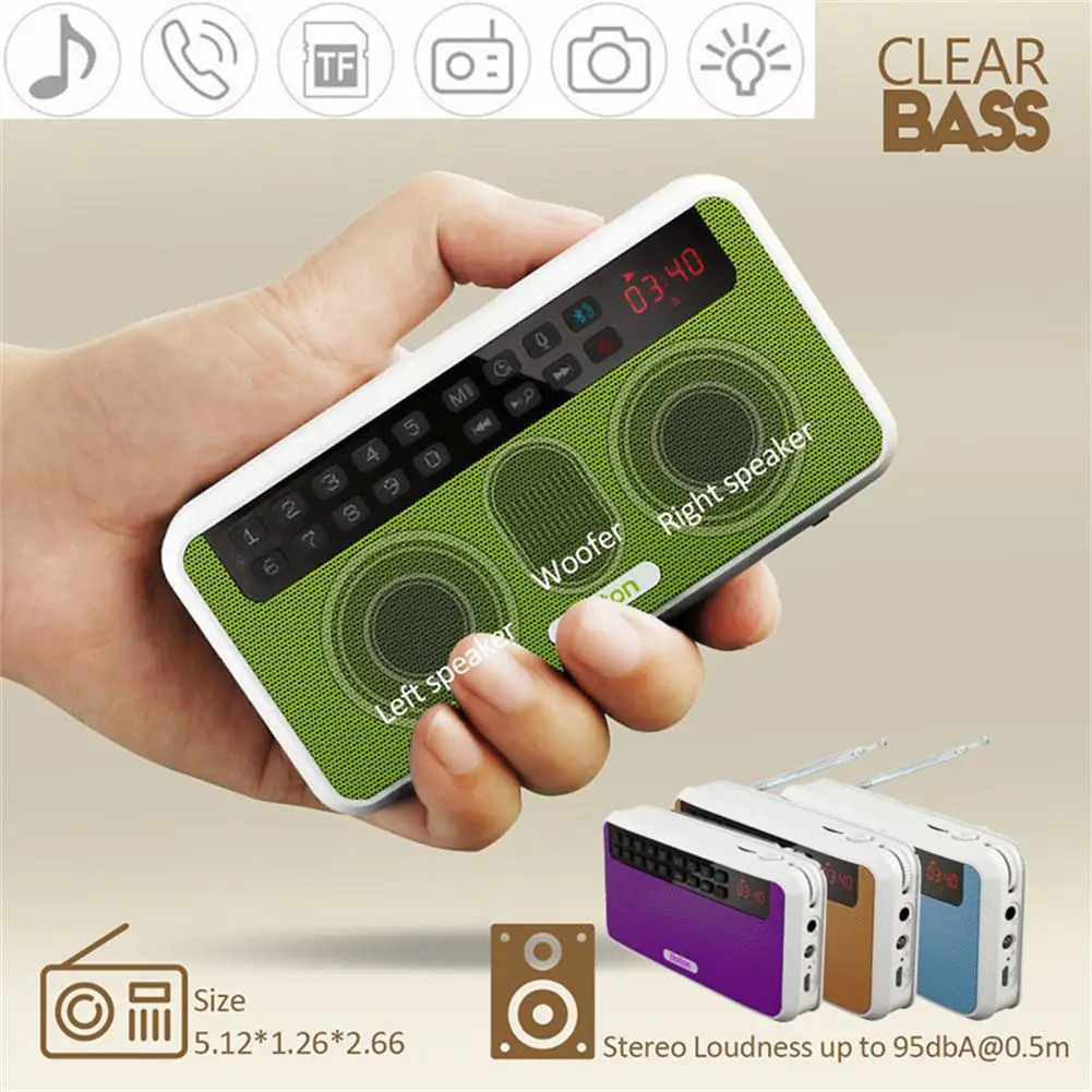 E500 Portable Stereo Bluetooth-compatible Speaker Fm Radio Clear Bass Dual Track Tf Usb Music Player With LED Flashlight
E500 Portable Stereo Bluetooth-compatible Speaker Fm Radio Clear Bass Dual Track Tf Usb Music Player With LED Flashlight
