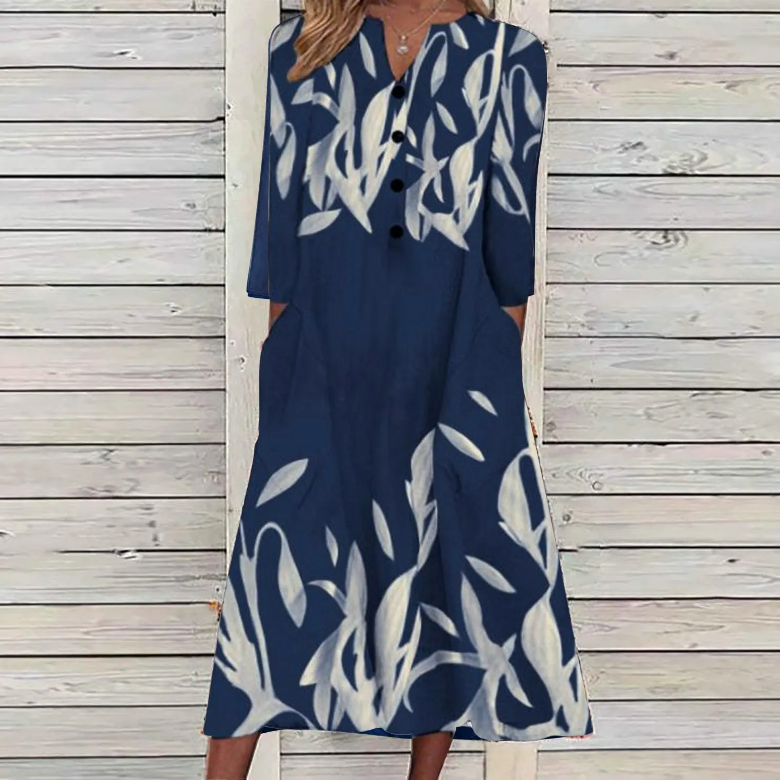 Summer Casual For Women Button Up Long Sleeve Floral Print Dress With Packet Party Flowy Midi Dress 
Summer Casual For Women Button Up Long Sleeve Floral Print Dress With Packet Party Flowy Midi Dress
