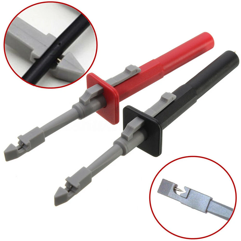 

Piercing Probes New 2Pcs/set Black&Red Safety Test Clip Insulation For Car Circuit Detection Diagnostic Tool